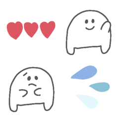 [LINE絵文字] しろいなにか、、基本セット♪の画像