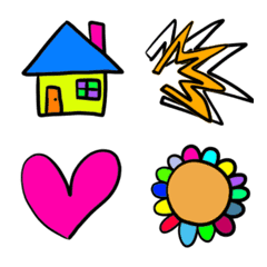 [LINE絵文字] ビビッドカラー×シンプル絵文字の画像