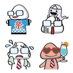 [LINE絵文字] おにぎりパパの夏休み絵文字の画像