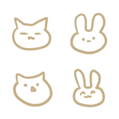 [LINE絵文字] ゆる～い猫とウサギの画像