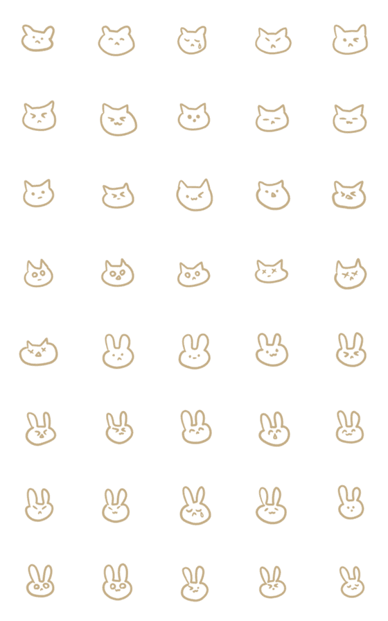 [LINE絵文字]ゆる～い猫とウサギの画像一覧