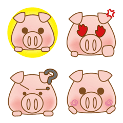 [LINE絵文字] Big face pig 2.0の画像