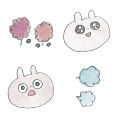 [LINE絵文字] 水彩画で描いたうさぎの絵文字♡の画像