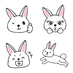 [LINE絵文字] 白いうさぎの絵文字の画像