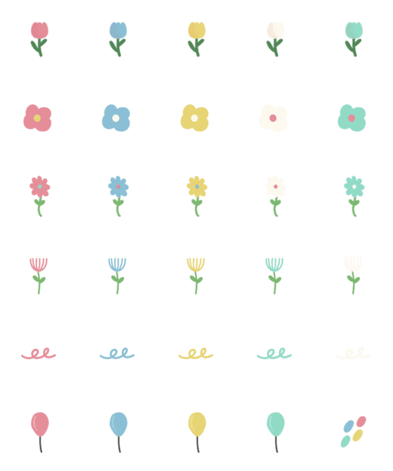 [LINE絵文字]My flower :)の画像一覧