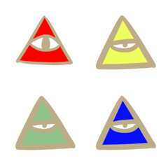 [LINE絵文字] 単眼カラフル三角2の画像