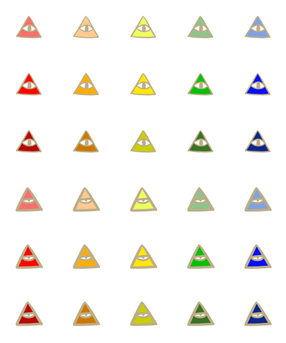 [LINE絵文字]単眼カラフル三角2の画像一覧