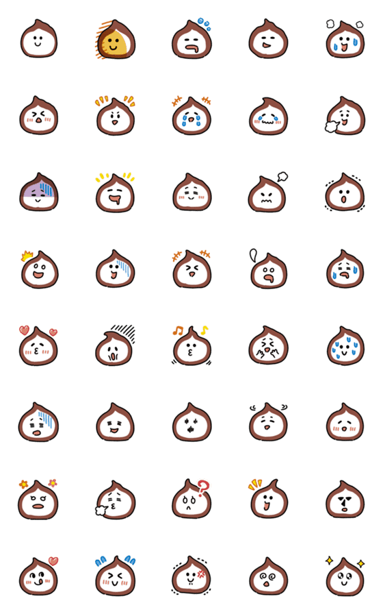 [LINE絵文字]モチモチあんころもち絵文字の画像一覧