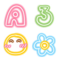 [LINE絵文字] Cutie emoji : abc neon funnyの画像