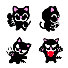 [LINE絵文字] 幸運の黒猫の画像