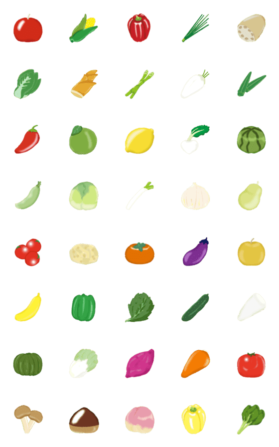 [LINE絵文字]お野菜の画像一覧