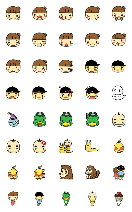 [LINE絵文字]"きのこ村”のゆかいな仲間たちの画像一覧