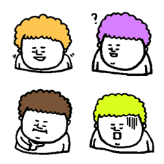 [LINE絵文字] ぽっちゃりアフロ君 mini -カラフル-の画像