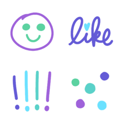 Everyday Emojis: Blue Green Purpleの絵文字メイン画像