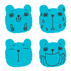 [LINE絵文字] 青いくま絵文字の画像