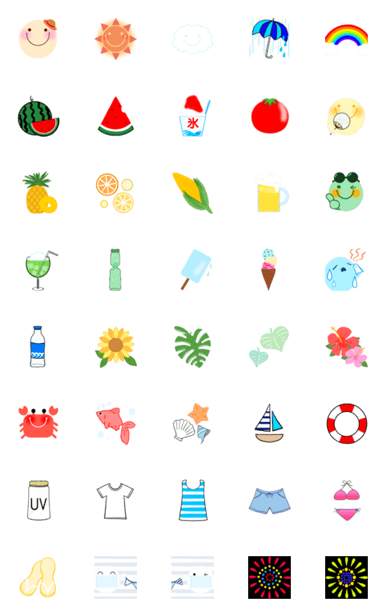 [LINE絵文字]使える☆可愛い夏絵文字の画像一覧