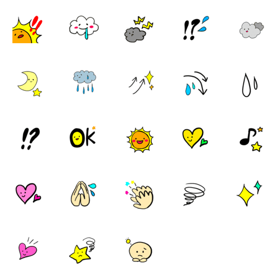 [LINE絵文字]シンプルゆる可愛スタンプの画像一覧