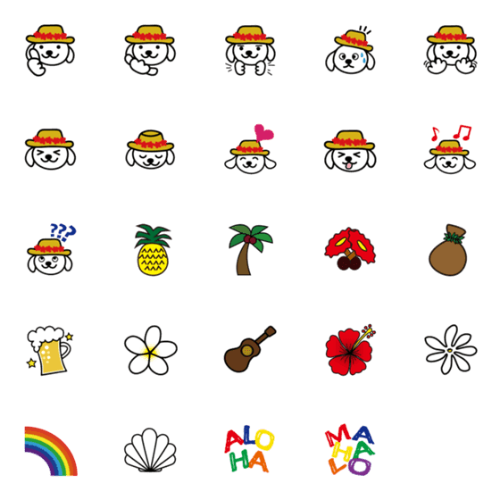 [LINE絵文字]Aloha Hat Dogの画像一覧