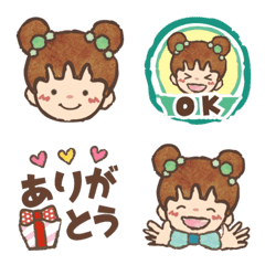 [LINE絵文字] お団子ヘアのハニーちゃん 絵文字の画像