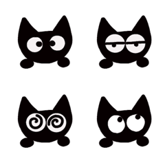 [LINE絵文字] Daily black cat emojisの画像
