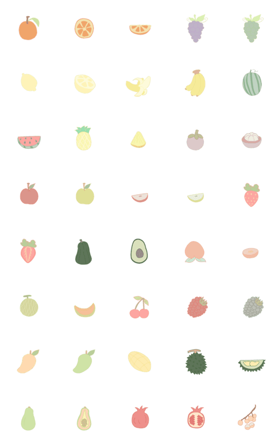 [LINE絵文字]Pastel Fruitの画像一覧