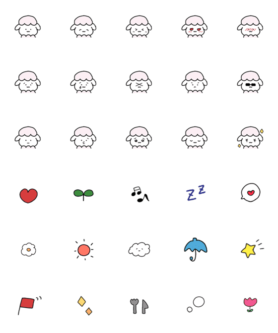 [LINE絵文字]ゆるふわひつじさんの画像一覧