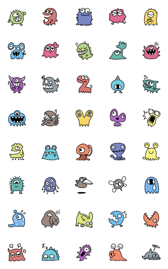 Line絵文字 モンスターパレット 絵文字 40種類 1円