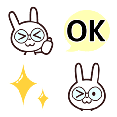 [LINE絵文字] めがねうさぎの毎日使える絵文字の画像