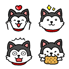 [LINE絵文字] ハスキーっぽい犬絵文字の画像