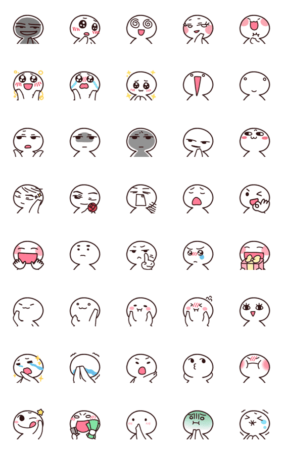 [LINE絵文字]WhiteWhiteMan Emoji6の画像一覧