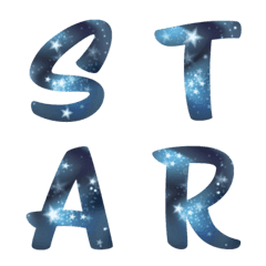 [LINE絵文字] Night Sky Font Emojiの画像