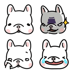 [LINE絵文字] French Bulldog-White Bubble8の画像