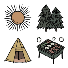 [LINE絵文字] キャンプ＆BBQ絵文字の画像