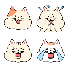 [LINE絵文字] ぽっちゃり可愛い猫の絵文字の画像