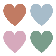 [LINE絵文字] ハート！くすみ色！の画像