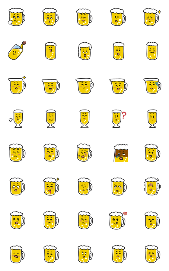 [LINE絵文字]きんきんビール絵文字の画像一覧