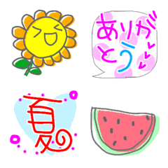 [LINE絵文字] デカ文字吹き出し☆毎日使える夏の画像