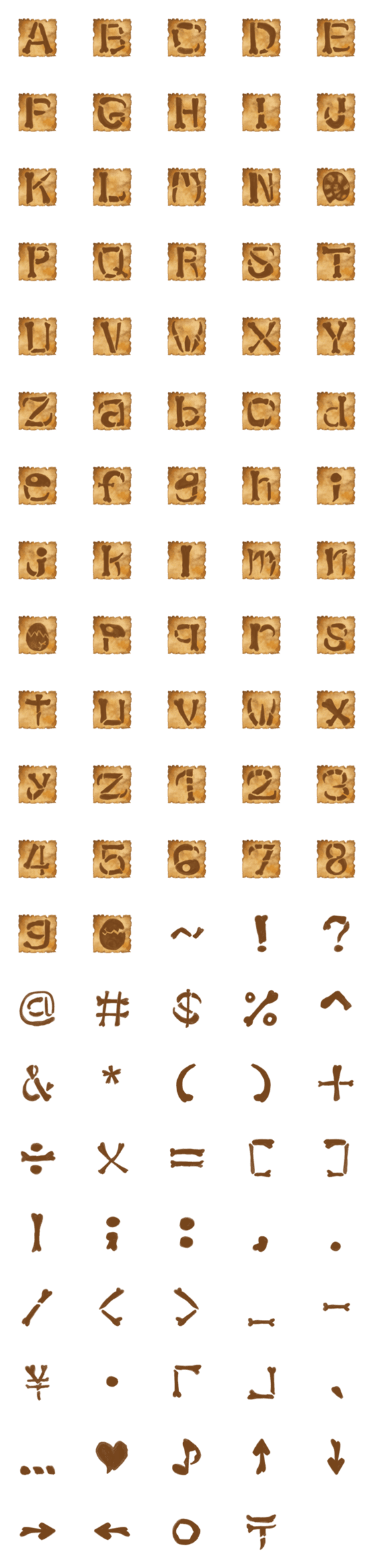 [LINE絵文字]Fossil Font Emojiの画像一覧