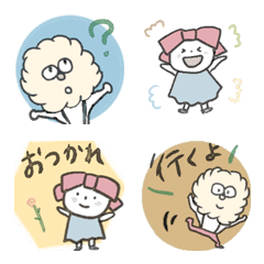 [LINE絵文字] クリーム少年とリボンナちゃんの画像