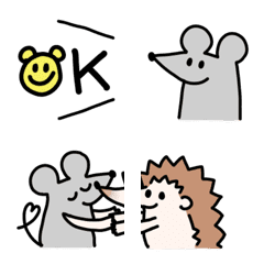 [LINE絵文字] ネズミとハリネズミ＊1の画像