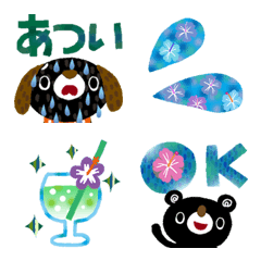 [LINE絵文字] 絵本みたいな大人のカラフル夏絵文字2の画像