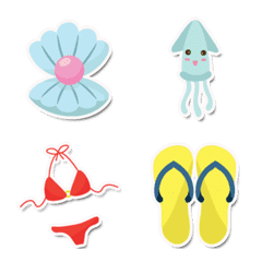[LINE絵文字] beach and ocean life emojiの画像