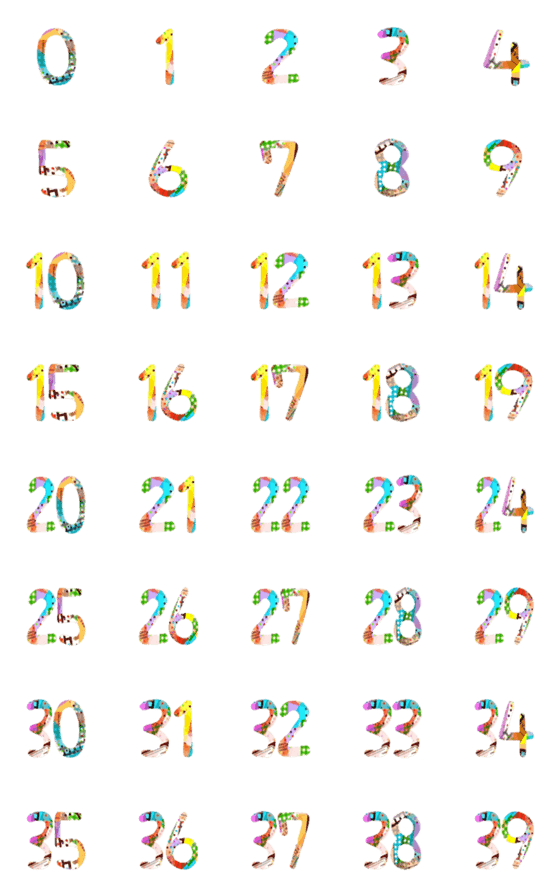[LINE絵文字]数字0～39の画像一覧