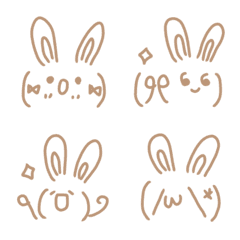 [LINE絵文字] シンプル可愛い顔文字ーうさぎ5の画像