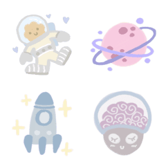 [LINE絵文字] Space Galaxy in Pastelの画像