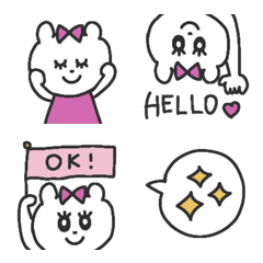 [LINE絵文字] かわいい白くまちゃん絵文字の画像