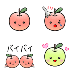 [LINE絵文字] ★りんごの絵文字…ちょっと青りんご★の画像