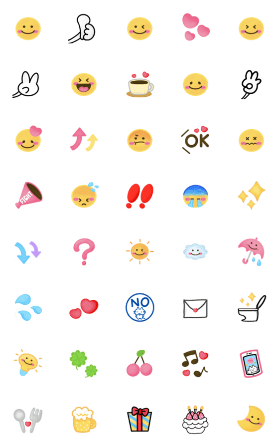 [LINE絵文字]シンプル♪大人可愛いスマイルセットの画像一覧