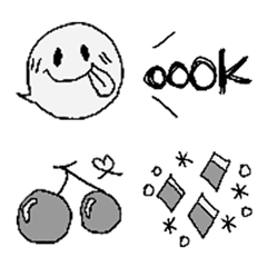[LINE絵文字] 大人のグレー絵文字☆の画像