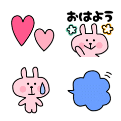 [LINE絵文字] うさぎちゃんのくっきり絵文字の画像